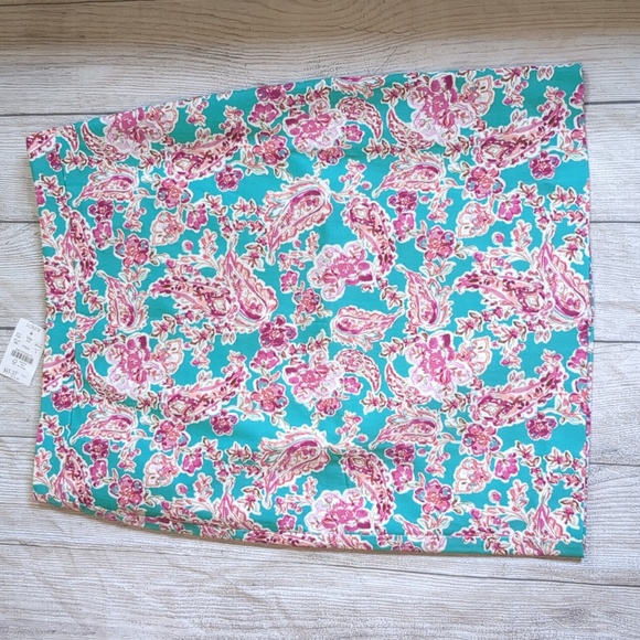 J Crew Factory Floral Printed Pencil Skirt Pink Sea Foam Summer NWT 6 - Picture 4 of 7